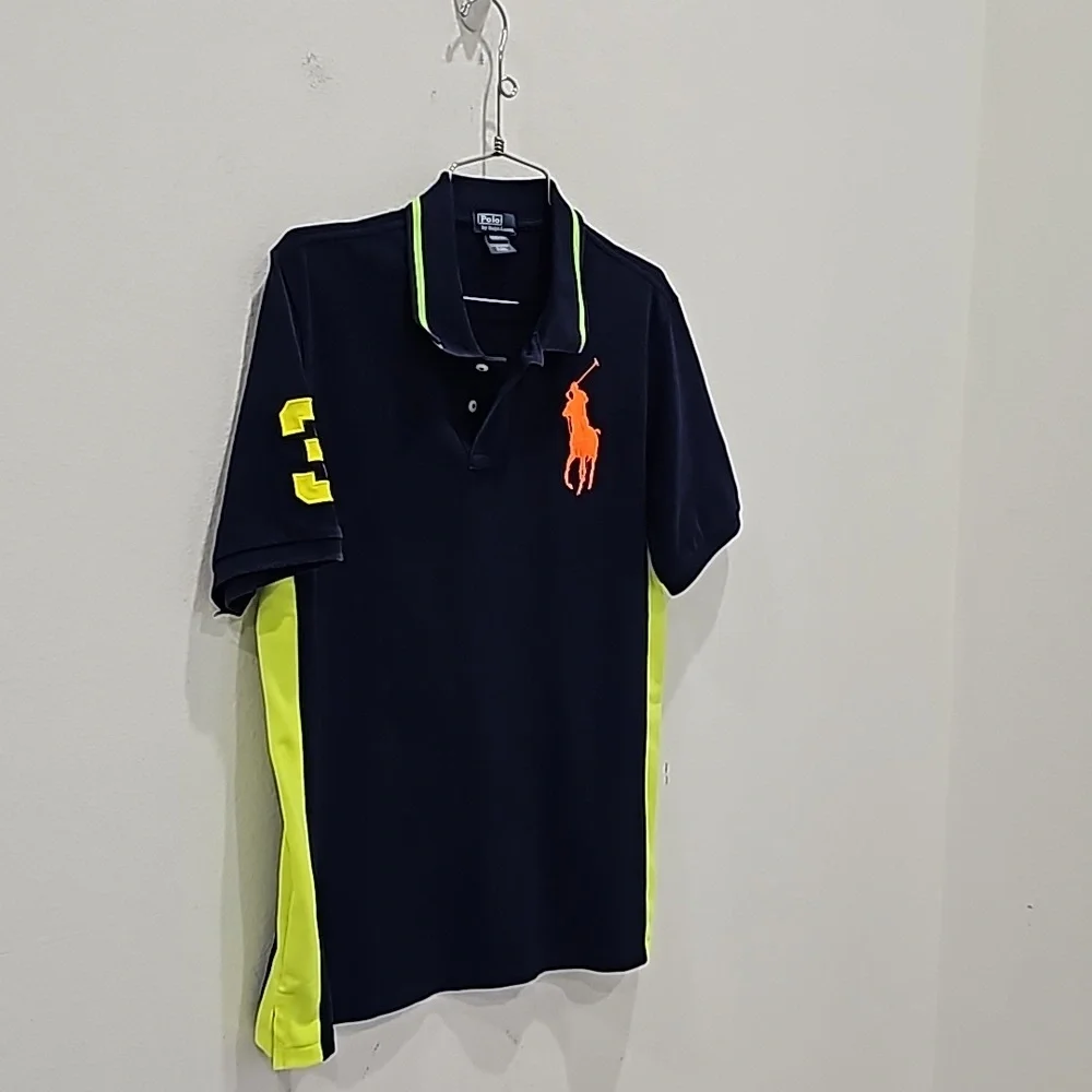 Ralph Lauren men’s big Pony polo XL Navy bright green